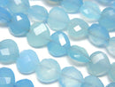 [Video] Blue Chalcedony AAA Vertical Hole Heart cut 8x8mm half or 1strand beads (aprx.6inch / 16cm)