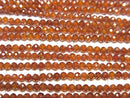 [Video] High Quality! Cubic Zirconia AAA Faceted Round 2mm [Dark Orange] 1strand beads (aprx.14inch / 35cm)