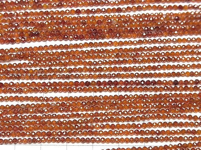 [Video] High Quality! Cubic Zirconia AAA Faceted Round 2mm [Dark Orange] 1strand beads (aprx.14inch / 35cm)