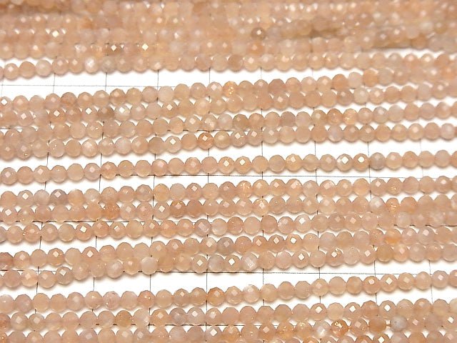 [Video] High Quality! 1strand $5.79! Orange Moonstone AA ++ Faceted Round 3mm 1strand beads (aprx.15inch / 38cm)