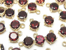 [Video] High Quality Mozambique Garnet AAA Bezel Setting Round Faceted 7x7mm 18KGP 2pcs