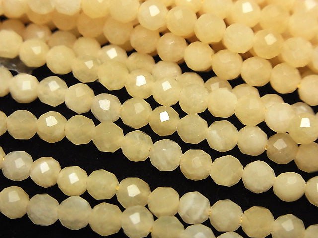 High Quality! 1strand $6.79! Yellow Jade Faceted Round 4mm 1strand beads (aprx.15inch / 38cm)
