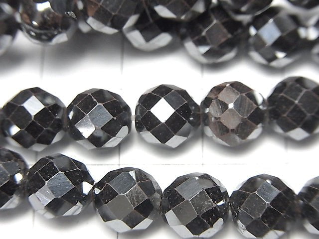 [Video] Hematite AAA 64Faceted Round 8mm 1strand beads (aprx.15inch/38cm)