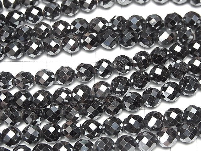 [Video] Hematite AAA 64Faceted Round 8mm 1strand beads (aprx.15inch/38cm)