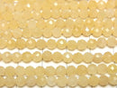 High Quality! 1strand $6.79! Yellow Jade Faceted Round 4mm 1strand beads (aprx.15inch / 38cm)