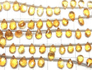 [Video] High Quality Citrine AAA Pear shape Faceted Briolette half or 1strand beads (aprx.7inch / 18cm)