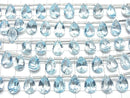 [Video]High Quality Sky Blue Topaz AAA Pear shape Concave Cut 12x8mm half or 1strand (8pcs)