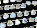 [Video] High Quality Rainbow Moonstone AA++ Triangle Faceted 6x6mm 1strand (18pcs)