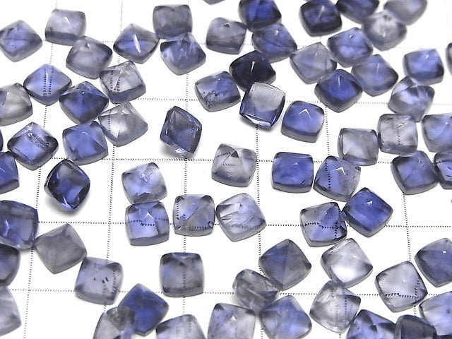 [Video]High Quality Iolite AAA- Sugarloaf Cut 6x6mm 5pcs