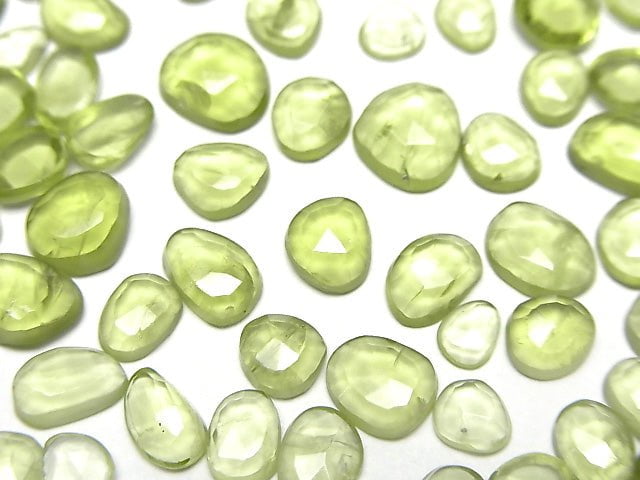 [Video] High Quality Peridot AAA- Loose stone Freeform Single Sided Rose Cut 5pcs