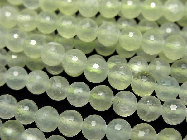 [Video]High Quality! Prehnite AAA- 128Faceted Round 5.5mm 1strand beads (aprx.15inch/37cm)