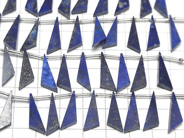 [Video]Lapislazuli AAA- Flat Triangle 20x6x3mm 1strand (8pcs )