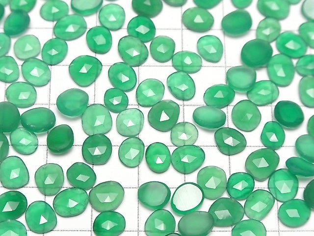 [Video] High Quality Green Onyx AAA Undrilled Freeform Single Sided Rose Cut 5pcs