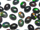 [Video]High Quality Black Opal AAA Oval Cabochon 8x6mm 2pcs