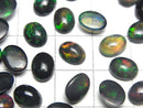 [Video]High Quality Black Opal AAA Oval Cabochon 8x6mm 2pcs