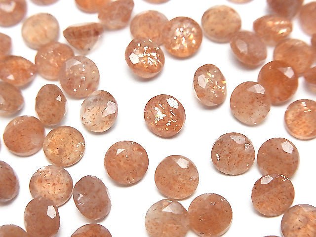 [Video] High Quality Sunstone AAA Loose stone Round Faceted 6x6mm 5pcs