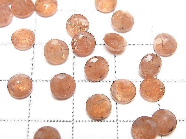 [Video] High Quality Sunstone AAA Loose stone Round Faceted 6x6mm 5pcs