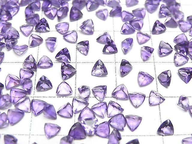 [Video] High Quality Amethyst AAA- Loose stone Triangle Faceted 4x4mm 10pcs