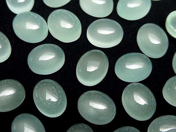 [Video] Mint Green Chalcedony AAA Oval Cabochon 10x8mm 5pcs
