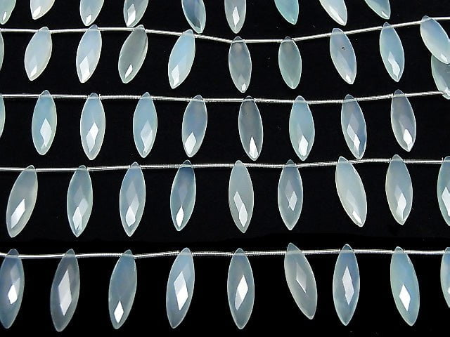 [Video] Sea Blue Chalcedony AAA Faceted Marquise 20x6mm 1strand (12pcs)