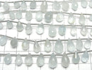[Video]High Quality Aquamarine AA++ Drop Faceted Briolette half or 1strand beads (aprx.6inch/16cm)