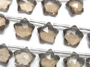 [Video] High Quality Smoky Quartz AAA Faceted Star 10x10mm 1strand (9pcs)