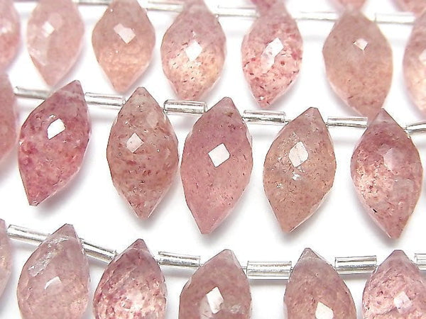 [Video] Pink Epidote AAA Marquise Rice Faceted Briolette half or 1strand beads (aprx.5inch / 13cm)