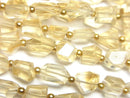 [Video]High Quality Citrine AA++ Faceted Nugget 1strand beads (aprx.7inch/18cm)