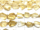 [Video]High Quality Citrine AA++ Faceted Nugget 1strand beads (aprx.7inch/18cm)