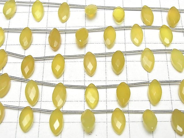 [Video] Yellow color Chalcedony AAA Marquise Faceted Briolette 12x6mm 1strand (12pcs)