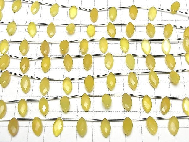 [Video] Yellow color Chalcedony AAA Marquise Faceted Briolette 12x6mm 1strand (12pcs)