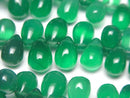 [Video] High Quality Green Onyx AAA Drop (Smooth) half or 1strand beads (aprx.7inch / 18cm)