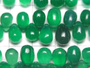 [Video] High Quality Green Onyx AAA Drop (Smooth) half or 1strand beads (aprx.7inch / 18cm)