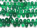[Video] High Quality Green Onyx AAA Drop (Smooth) half or 1strand beads (aprx.7inch / 18cm)