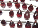 [Video] High Quality Garnet AA++ Drop Faceted Briolette half or 1strand beads (aprx.7inch / 18cm)