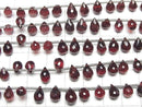 [Video] High Quality Garnet AA++ Drop Faceted Briolette half or 1strand beads (aprx.7inch / 18cm)