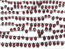 [Video] High Quality Garnet AA++ Drop Faceted Briolette half or 1strand beads (aprx.7inch / 18cm)