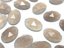 Gray Onyx Oval Rose Cut 14x10mm 4pcs