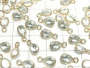 [Video]High Quality Green Amethyst AAA Bezel Setting Pear shape Faceted 8x6mm 18KGP 4pcs