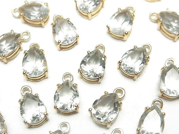 [Video]High Quality Green Amethyst AAA Bezel Setting Pear shape Faceted 8x6mm 18KGP 2pcs