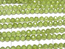 [Video]High Quality! Peridot AAA Faceted Round 4mm half or 1strand beads (aprx.15inch/37cm)