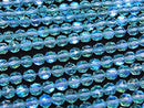 High Quality! 1strand $7.79! Aqua Blue Luna Flash