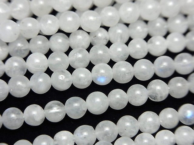 [Video] Rainbow Moonstone AA + Round 4mm 1strand beads (aprx.15inch / 38cm)