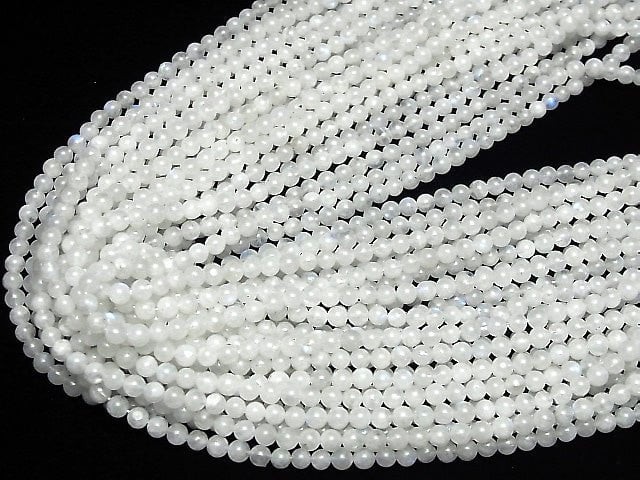 [Video] Rainbow Moonstone AA + Round 4mm 1strand beads (aprx.15inch / 38cm)