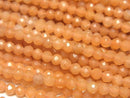 [Video] High Quality! Orange Aventurine Faceted Round 4mm 1strand beads (aprx.15inch / 38cm)