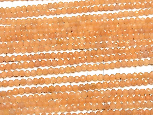 [Video] High Quality! Orange Aventurine Faceted Round 4mm 1strand beads (aprx.15inch / 38cm)