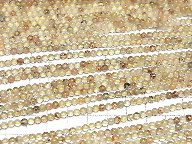 [Video] Multicolor Rutilated Quartz AA+ Round 3mm 1strand beads (aprx.15inch / 38cm)