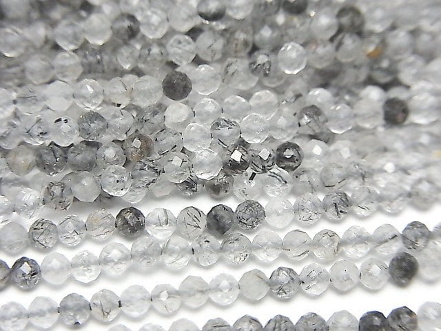 [Video] High Quality! 1strand $6.79! Tourmaline Quartz AA ++ Faceted Round 2mm 1strand beads (aprx.15inch / 37cm)