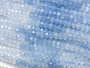 [Video] High Quality!  1strand $15.99! Aquamarine AA++ Faceted Button Rondelle 3x3x2mm 1strand beads (aprx.15inch/38cm)