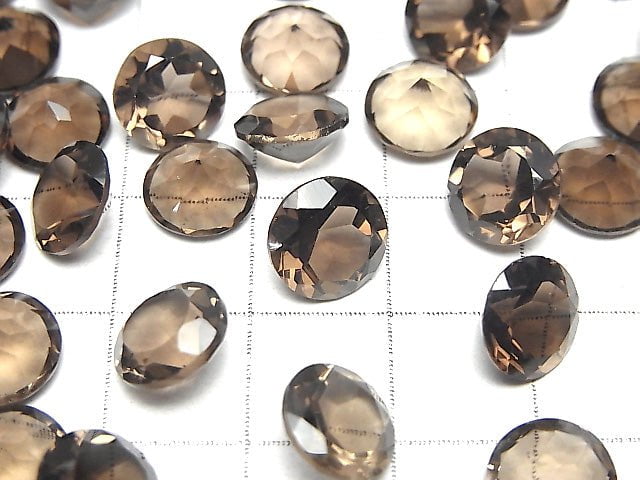 [Video] High Quality Smoky Quartz AAA Undrilled Brilliant Cut 9x9mm 5pcs
